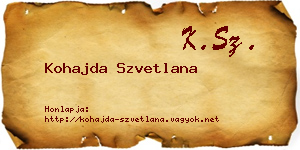 Kohajda Szvetlana névjegykártya